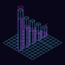 Schematic of five gauge bars of differing heights on a base grid